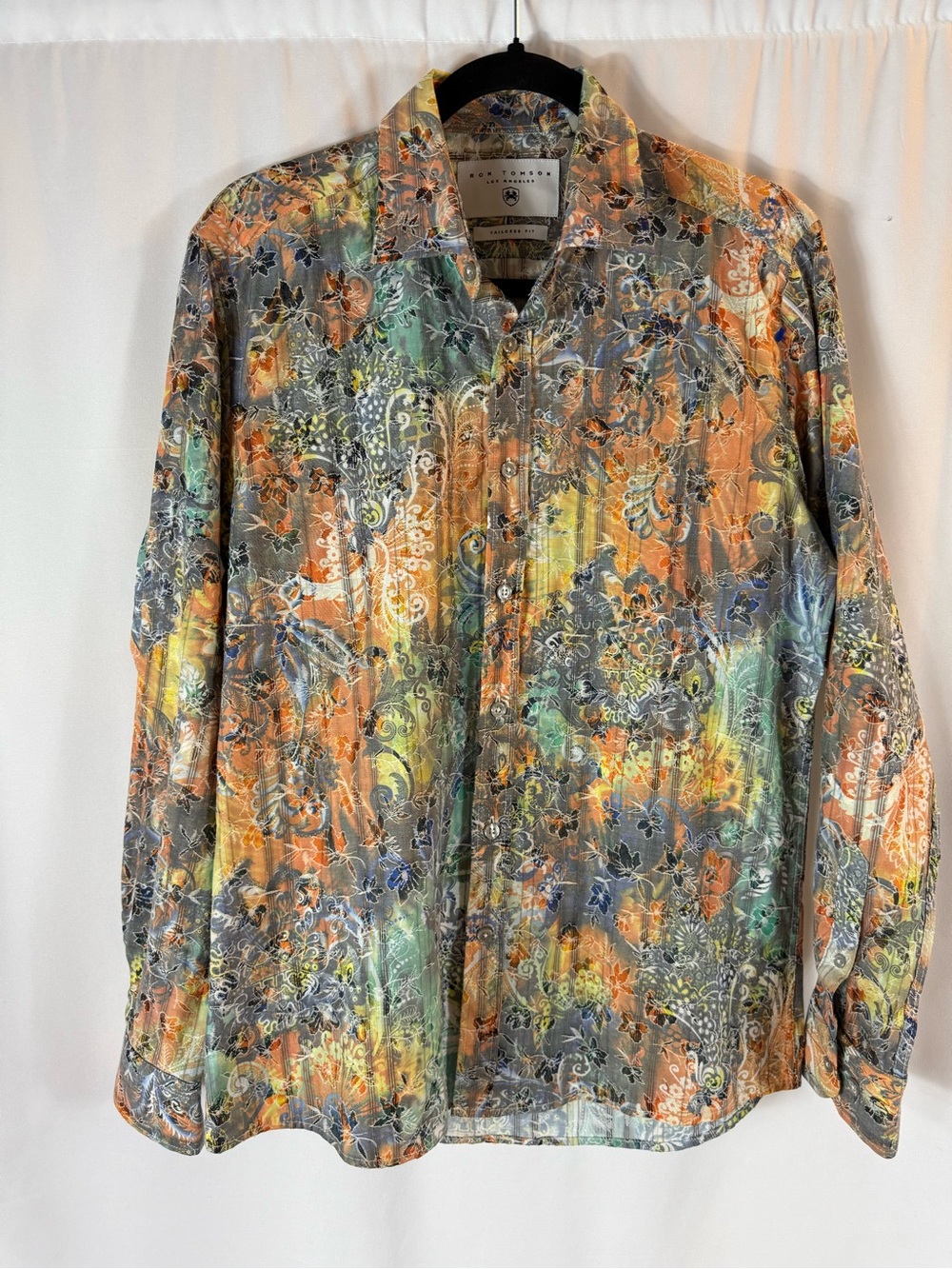 Ron Tomson Multicolor Floral-Abstract Lightweight Shirt Size:M